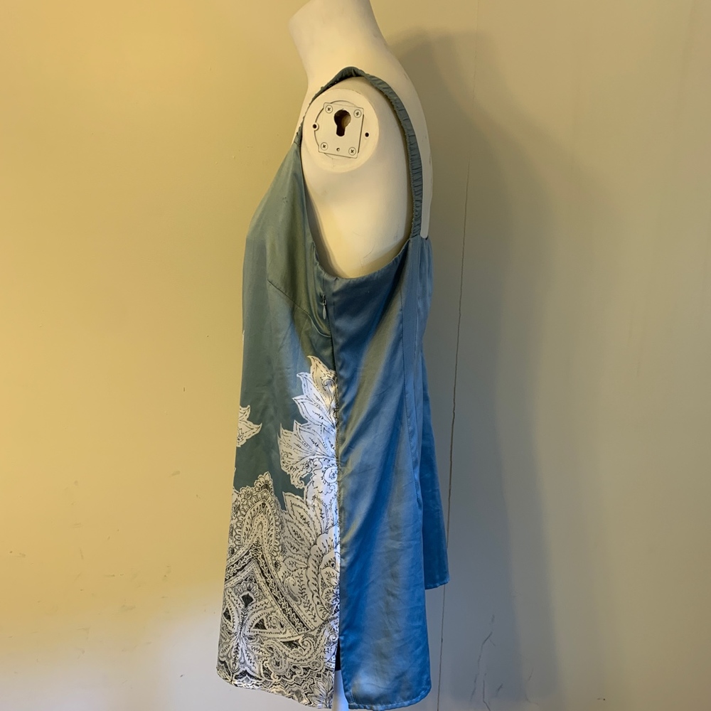 Soft Surroundings Silky Blue Lace Print Tank Top M - Picture 7 of 8
